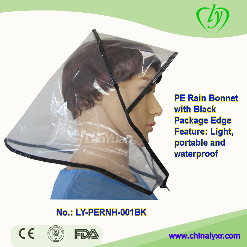 PE Rain Bonnet with Black Package Edge