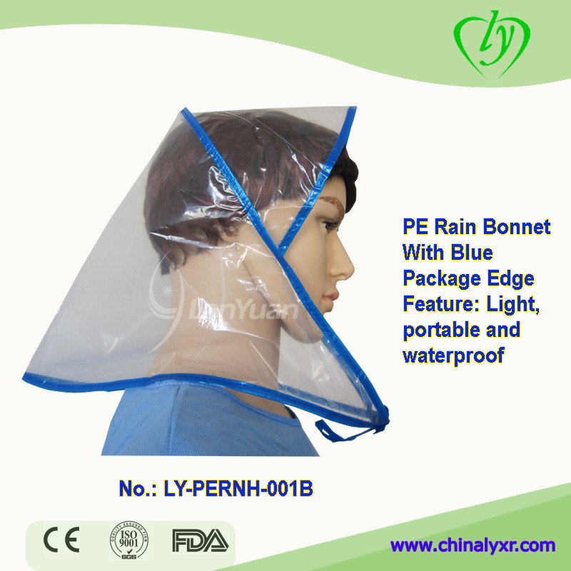 PE Rain Bonnet with Blue Package Edge