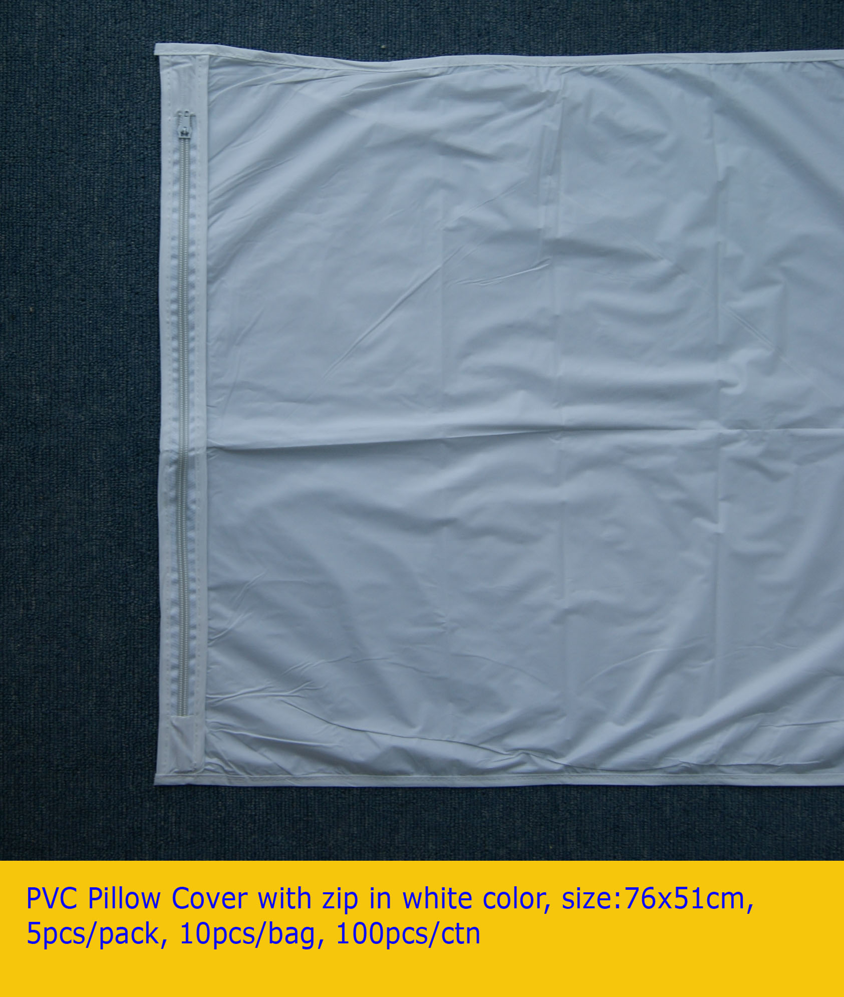 Cubierta de almohada de PVC con cremallera