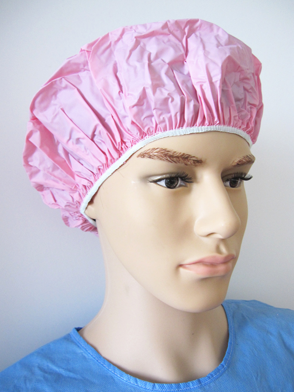 Purely Pink PVC Single-Layer Disposable Bath Hat