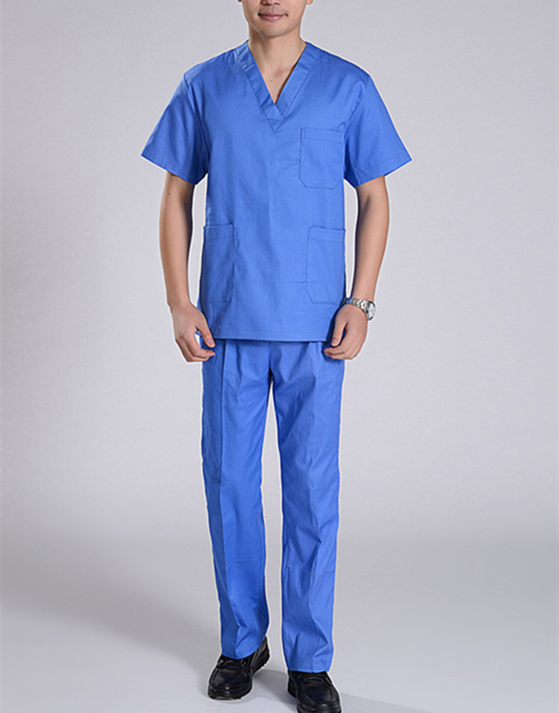 Short Sleeve Cotton Split Type Scrub Suit for Surgery