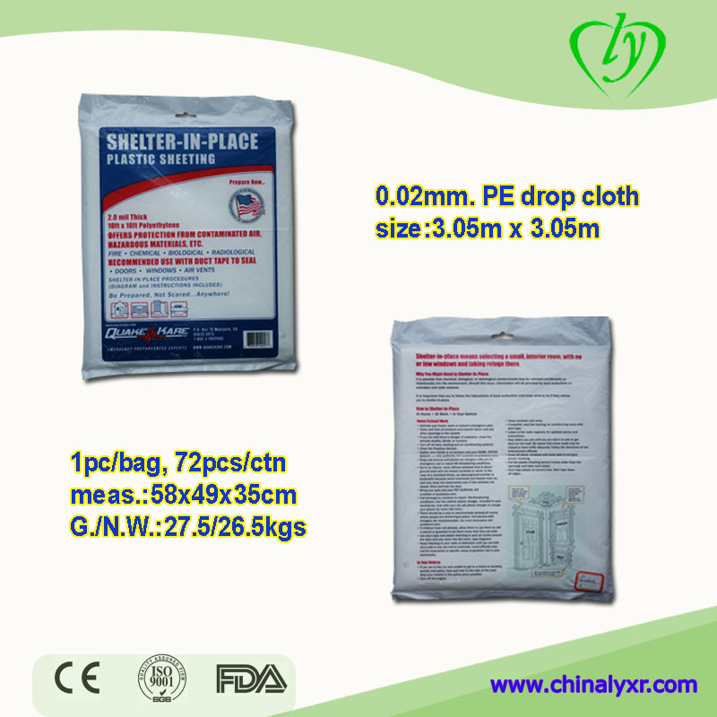 Waterproof PE Drop Cloth Dust Sheet