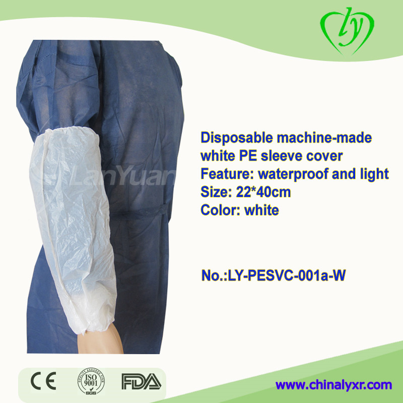 White Disposable Machine-Made PE Sleeve Cover