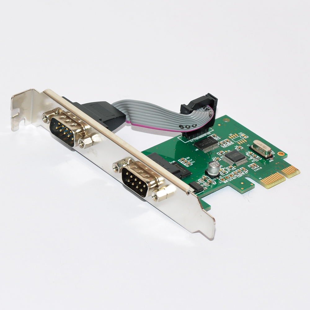 2 Ports PCI-E To COM 9 Pin Serial Port RS232 Expand Card Adapter