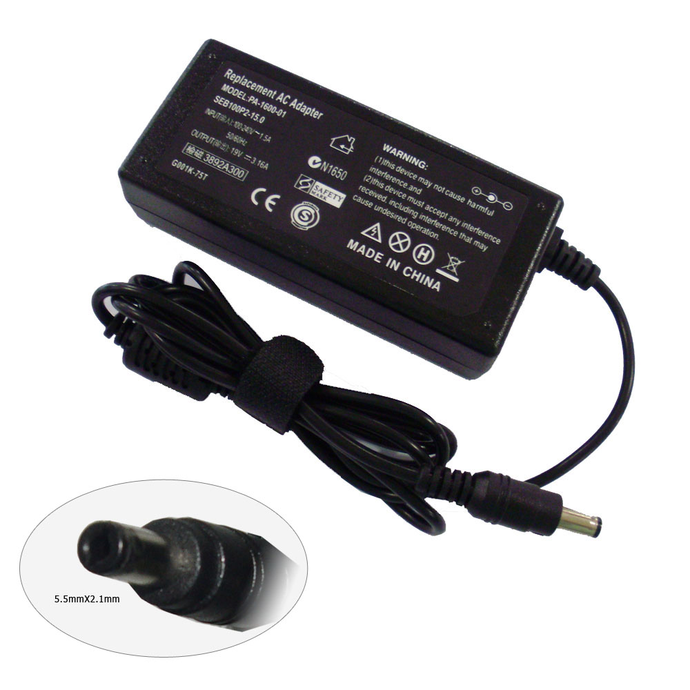 AC Adapter for ACER 19V 3.16A 60W 5.5X2.1mm black