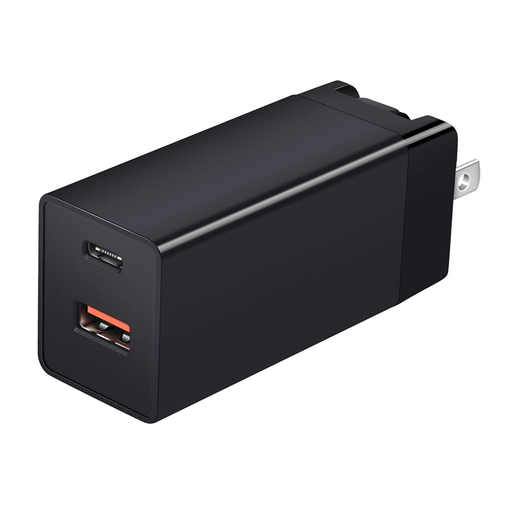 E-sun 65W GaN Tech PD Compact gan Charger Wall Charger For Mobile Devices with Type-C QC3.0 Output, Interchangeable Plug