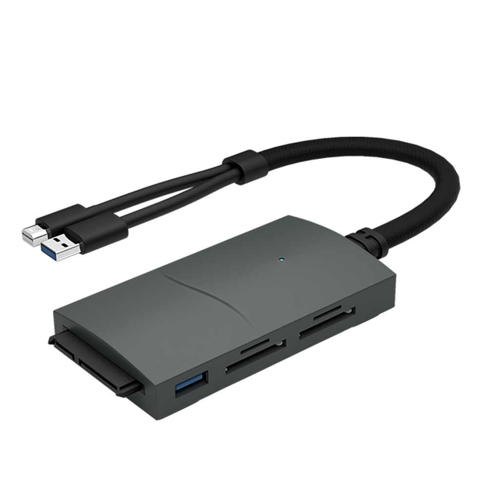 E-Sun Mini DP USB3.0 8 in 1 Hub Docking Adapter to CF6.0, SATA3.0 & 1.4 UHD for Surface Pro