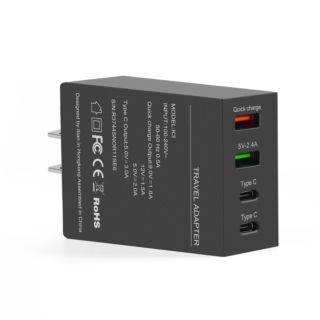 Qc3.0 Type-C x2 4-port USB 50W High Power Charger