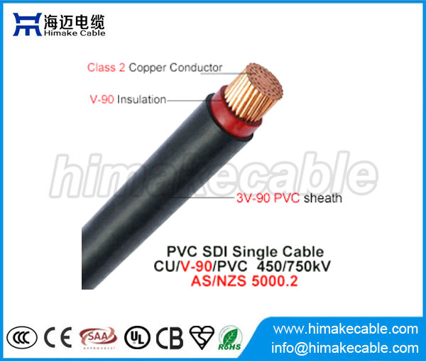 جوهر واحد PVC معزول ومغمد PVC SDI كبل 450/750V 0.6/1KV