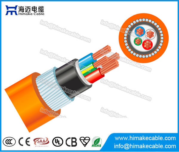 Steel wire armored PVC Circular Orange Cable 0.6/1KV