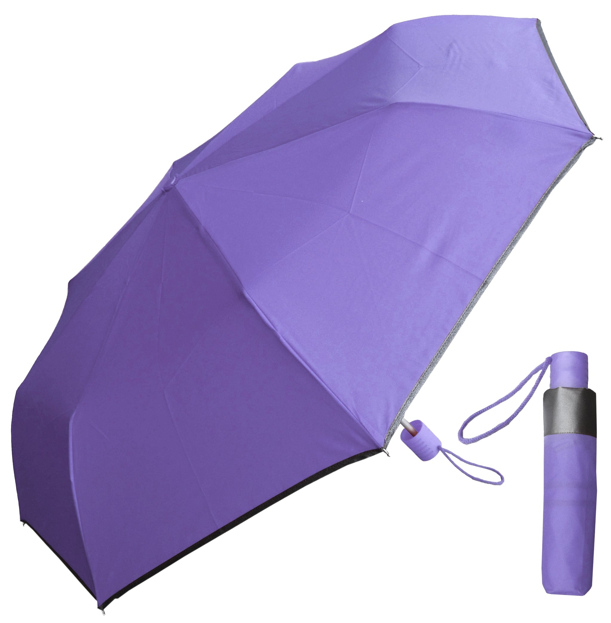 Borde reflexivo 21inch * 8k, tela a juego del color, paraguas plegable y regalo doble del paraguas