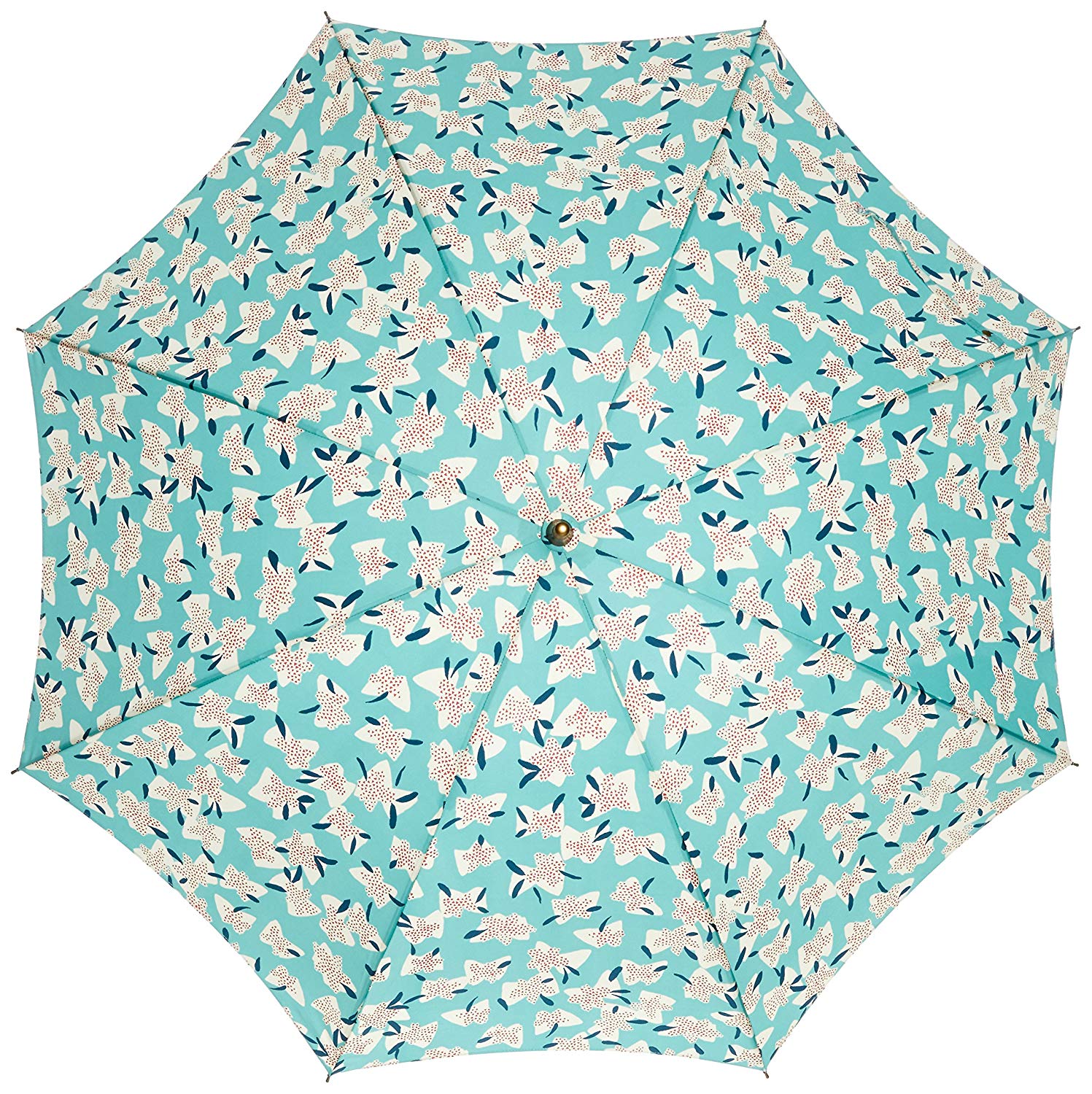 Parapluie en bois de manche de cadre en bois de cadre imperméable de coupe-vent d'impression de fleur de 23 pouces * 8k