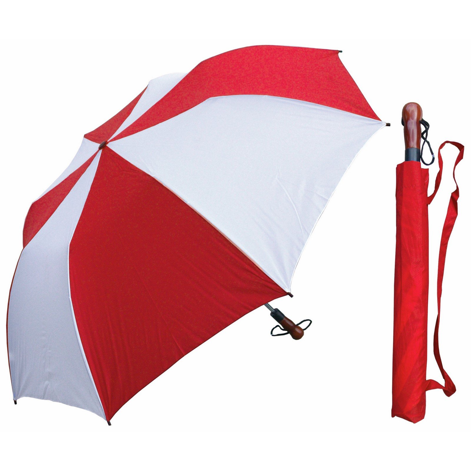 27Inch 2 Fold Golf Wooden Handle Large Size Fold Umbrella