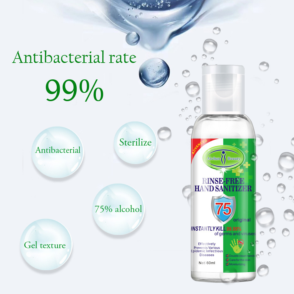 60ml Hand Sanitizer Wash Disinfectant 75% Alcohol Gel  Gel Antibacterial Alcohol Hand Sanitizer Gel