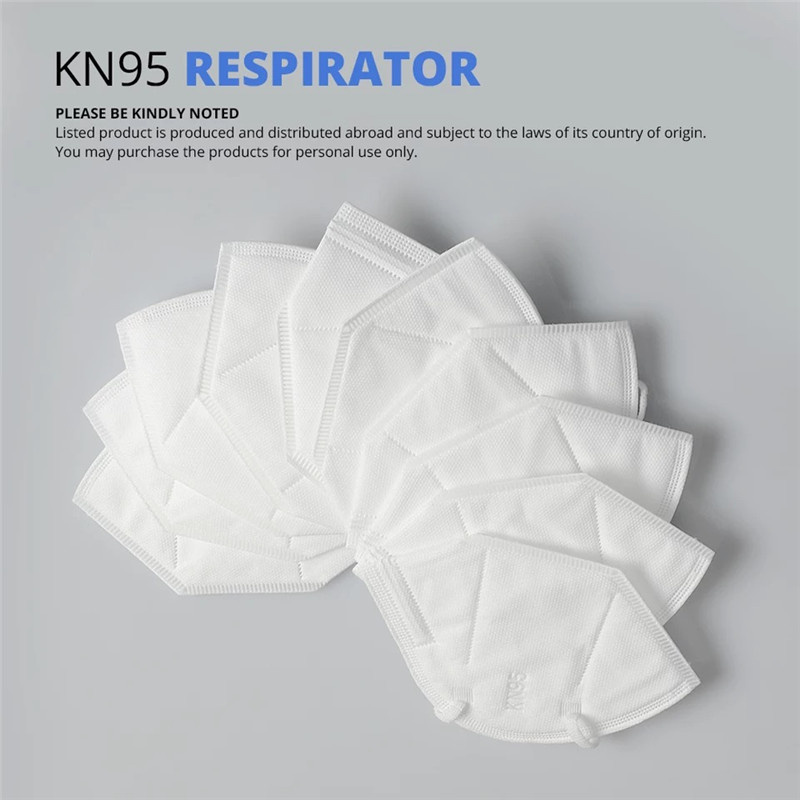 Anti virus poussière recyclable Ventes chaudes 50 pcs / sac kn95 protection masques recyclables