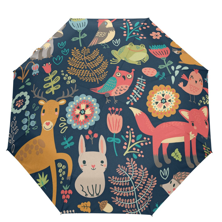 Cartoon customized mini colorful windpoof fold umbrella