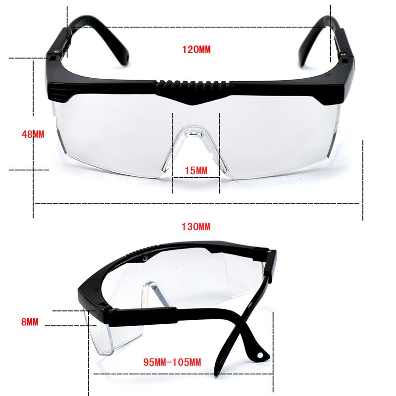 Clear anti-dust outdoor eye protective safety goggles glasses anti-impact lightweight spectacles for lab work