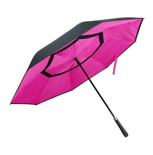 Creative High Quality Double Layers Long Handle Reverse Inverted Golf Umbrella