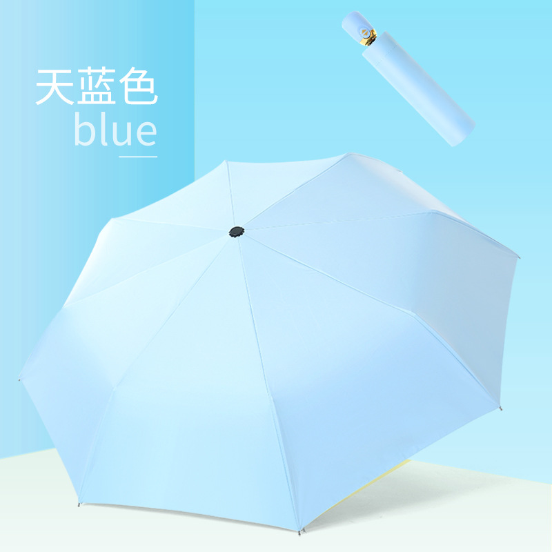 Custom auto open 3 fold umbrella with logo print Uv protection coating umbrella  factory High quality
