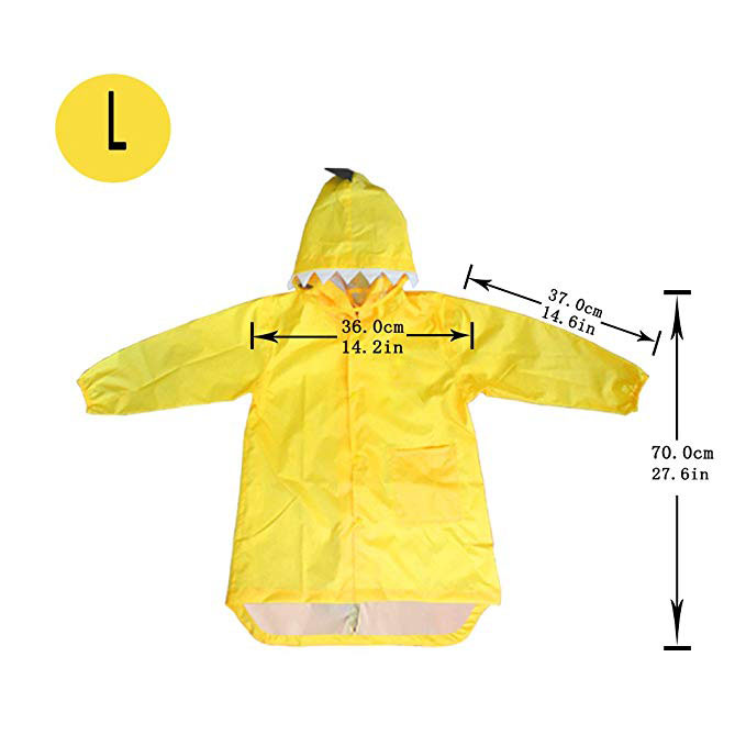 Conception de dinosaure sur mesure imperméable manteau de poncho de pluie jaune d'EVA pour des enfants