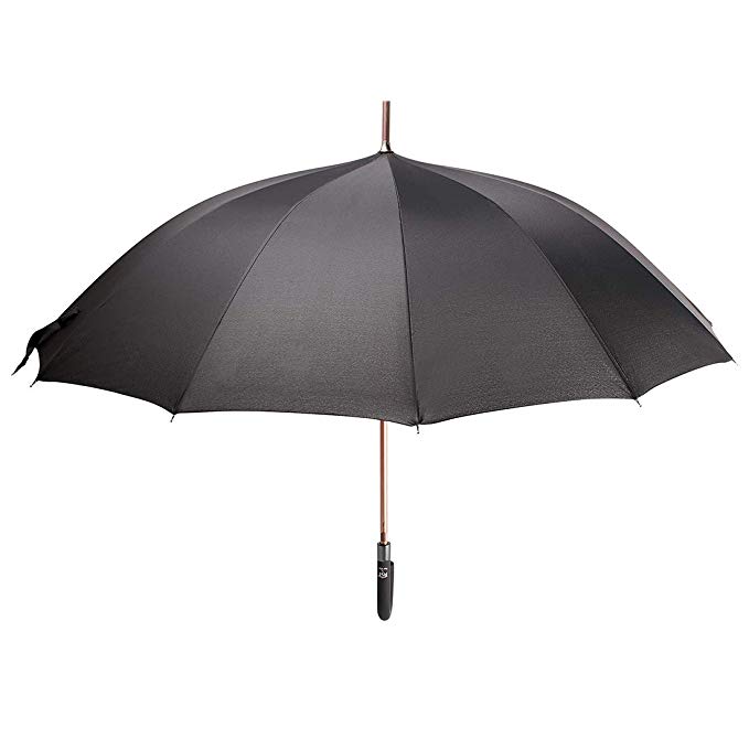 Spersonalizowany parasol golfowy automatyczny w kolorze czarnym z przezroczystym wyświetlaczem na sprzedaż