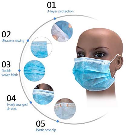 FDA  CE Disposable Face Mask - 3Ply Masks with Comfortable Earloop