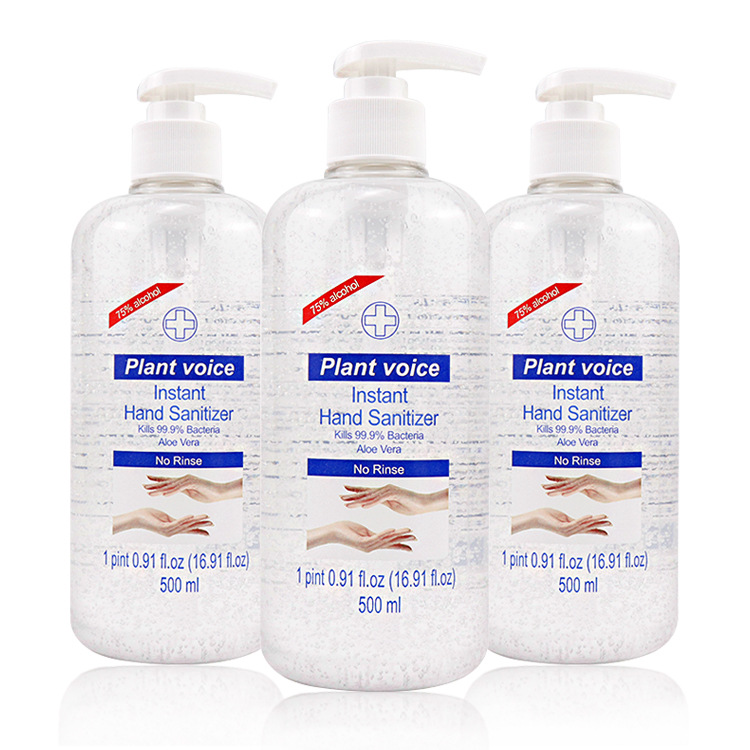 Hand Sanitizer Gel Antibacterial Alcohol Hand Sanitizer Gel Wash Disinfectant 75% Alcohol Gel  500ml