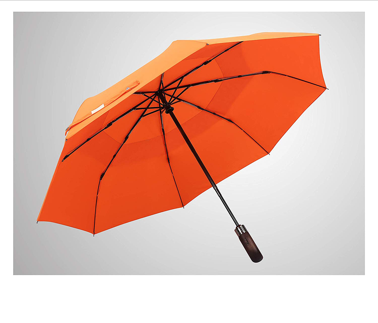 고품질 통기성 우산 자동 열려있는 긴 목제 손잡이 겹켜 Foldable 골프 우산