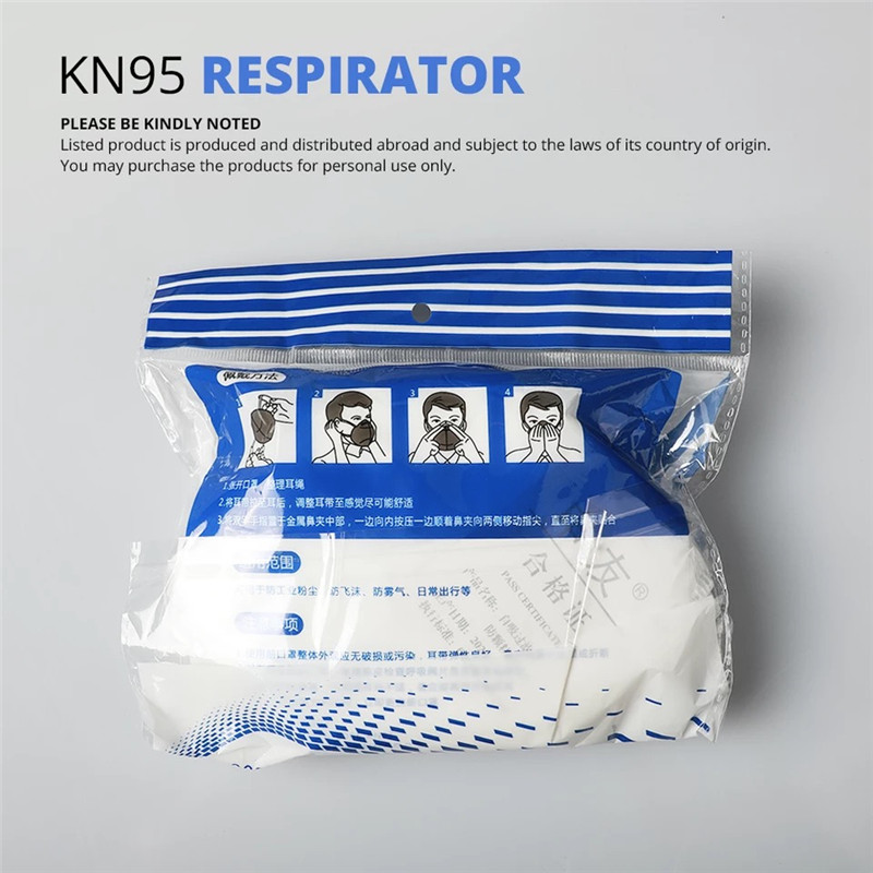 Anti virus Ventes chaudes 50 pcs / sac kn95 protection masques recyclables