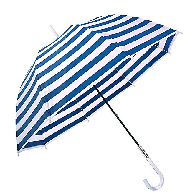 New Fashion Black Korean Style Creativity Stripe Auto-open Long Handle Straight Umbrella