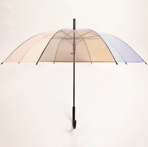 New Fashion Transparent POE Colorful Bubble Dome Straight Umbrella with J Handle