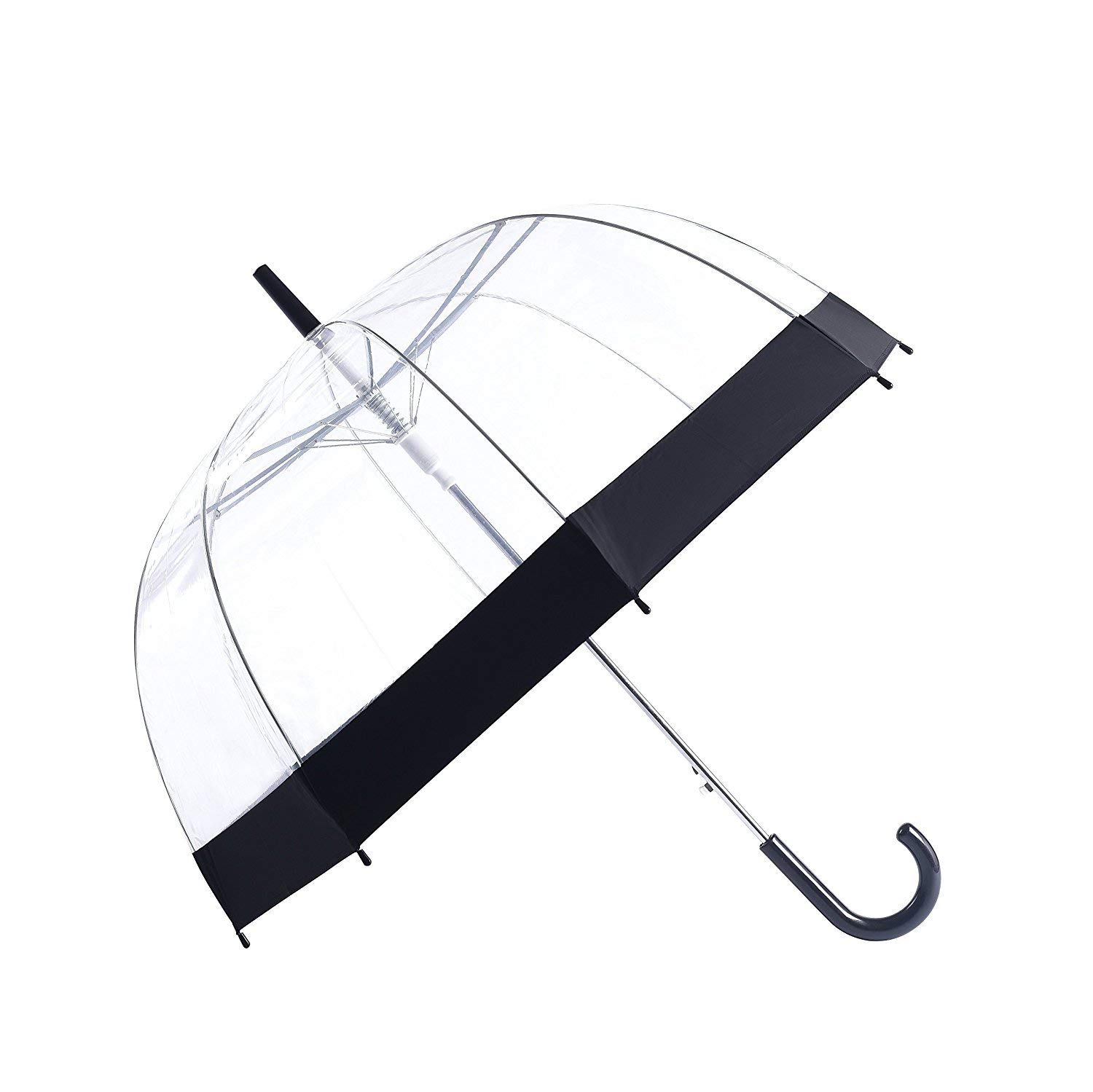 プロモーション熱い販売クリア自動オープン透明バブルストレート傘色付きボーダー
