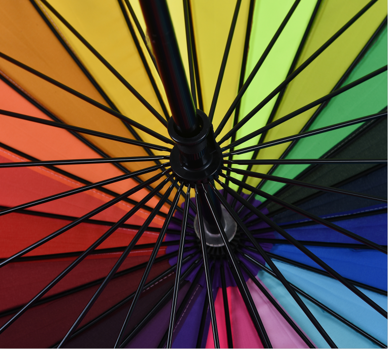 彩虹多彩直防雨优质高尔夫伞