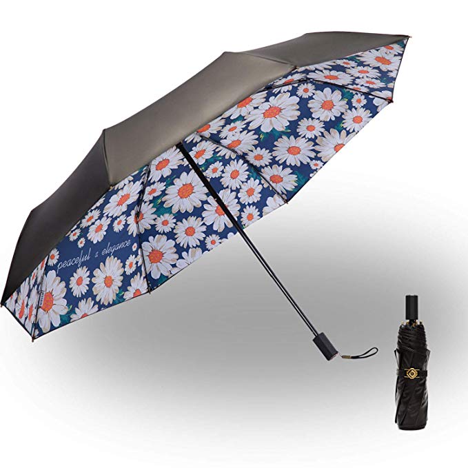 Stock promotional waterproof umbrella automatic 3 fold umbrella