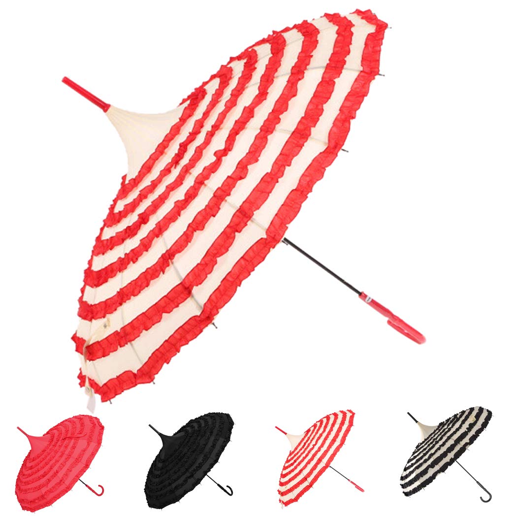 Wholesale 16 Ribs Manual Open Ladies Parasol Lace Parasol Ping Outdoor Pagoda Umbrella