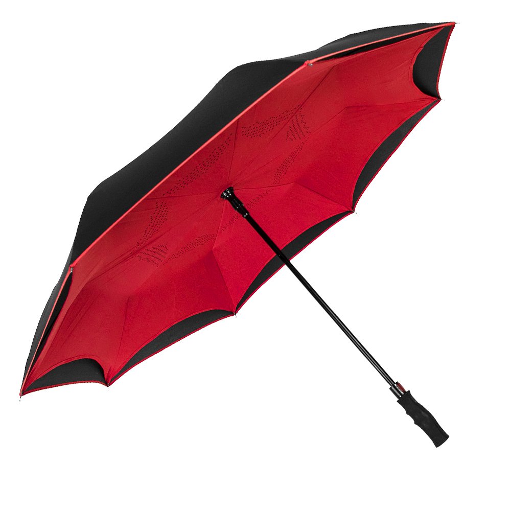 Wholesale Auto Open Inversa Large Inverted Double Layered Reinforced Canopy Windproof Umbrella