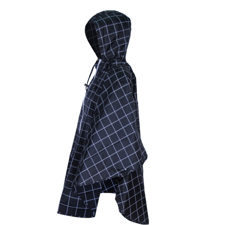 Women's Stylish Waterproof Rain Plaid Poncho OEM Print Raincoat Water Resistant Lightweight Hooded Wrap