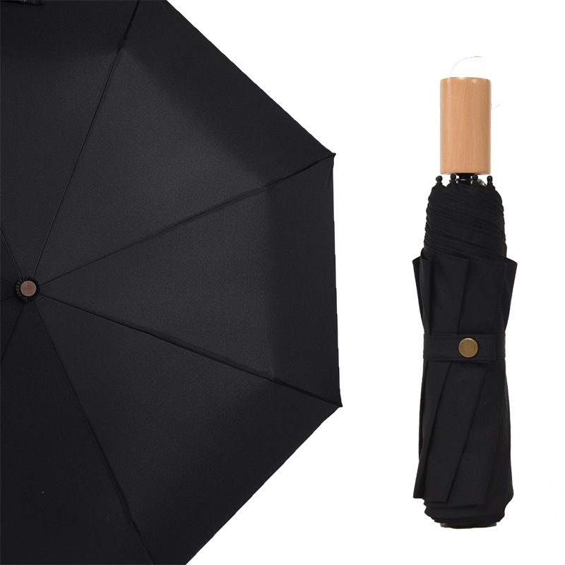 custom pongee fabric 3fold umbrella promotional rain umbrella wholesale