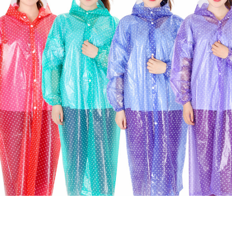 wholesale Transparent crystal raincoat raincoat polka colorful dot PVC adult men and women cycling hiking longcoats raincoat