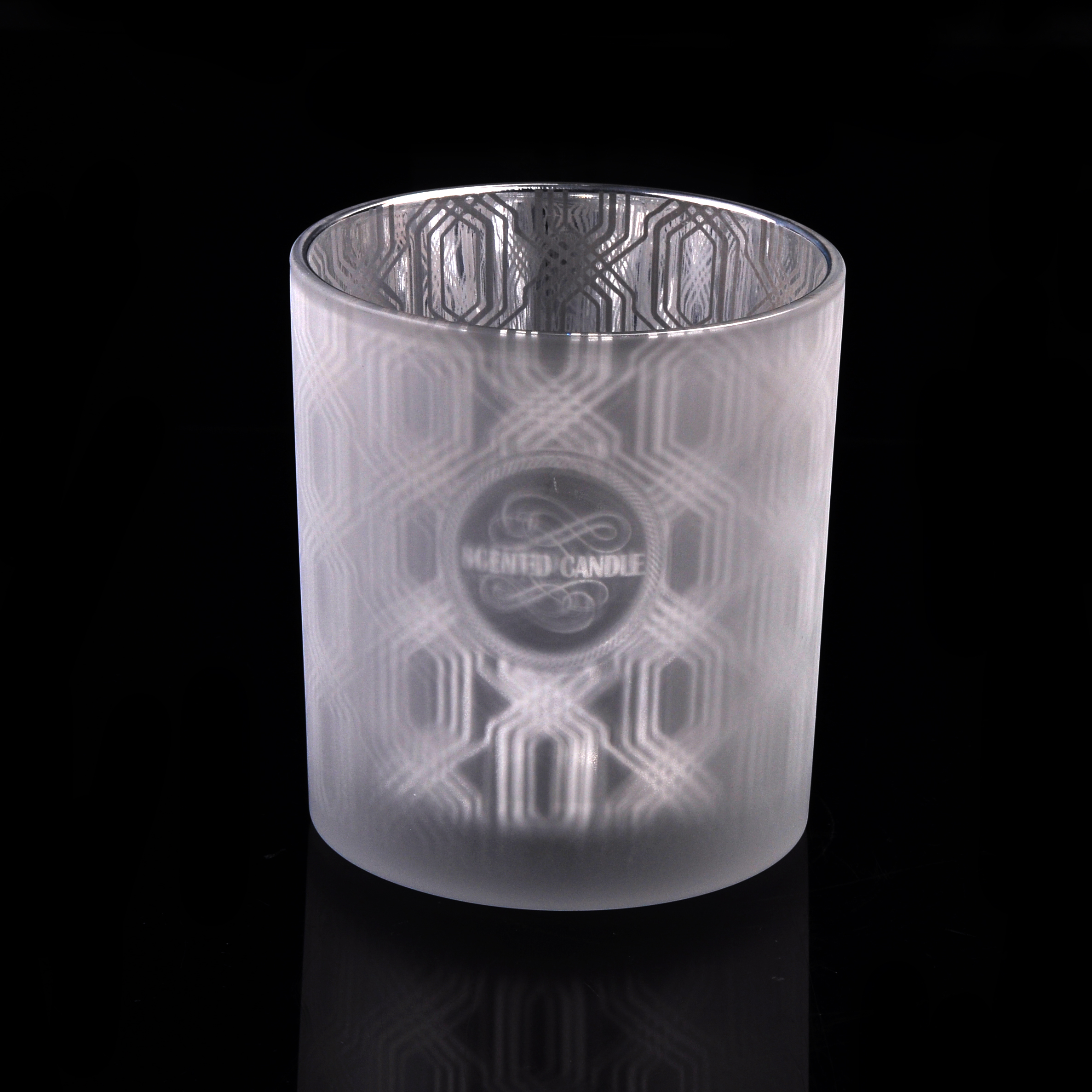 Castiçal de vidro gravado laser de 10OZ