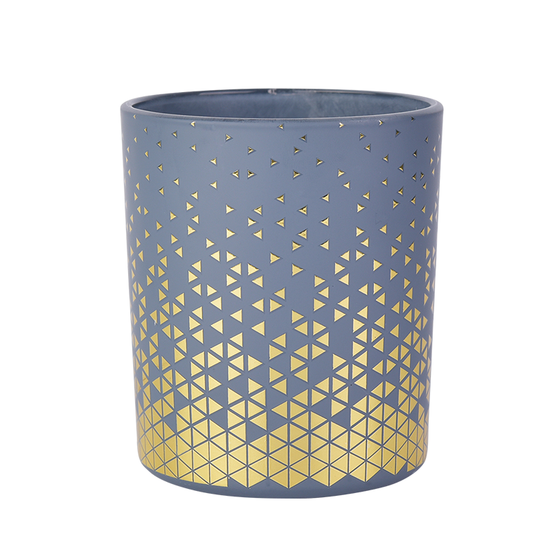 10oz 11oz 300ml Glass Candle Containers mewah reka bentuk decal emas palsu