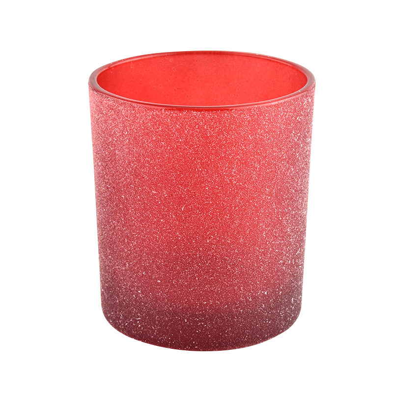 Frascos de vela de vidro fosco vermelho de 10 onças