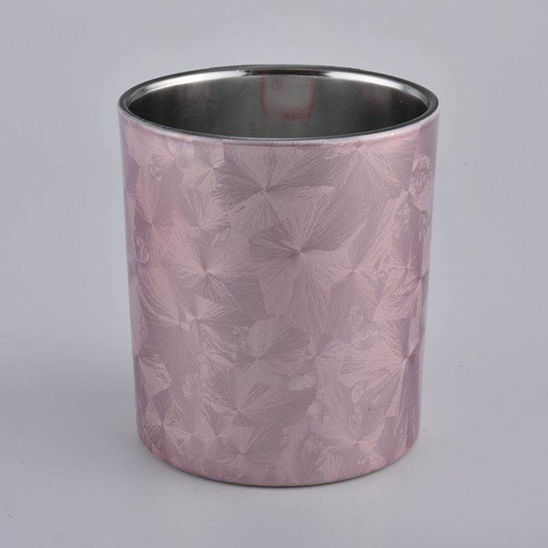 10 uncji pachnącego wosku różowo-złote szklane świeczniki