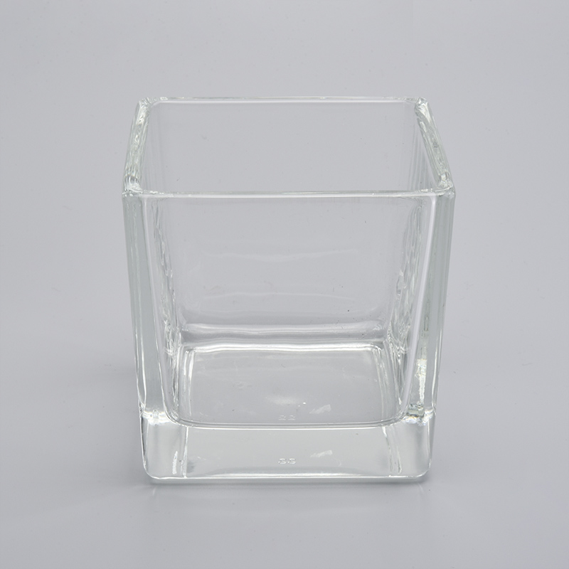 10盎司方形玻璃容器，用于蜡烛香薰蜡