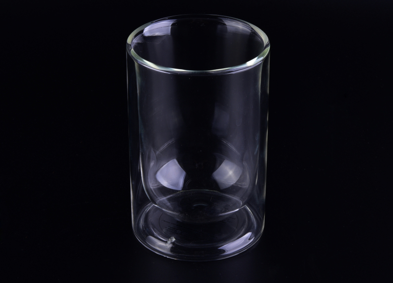10oz straight double wall glass tumbler for water, tea, coffee, beverage
