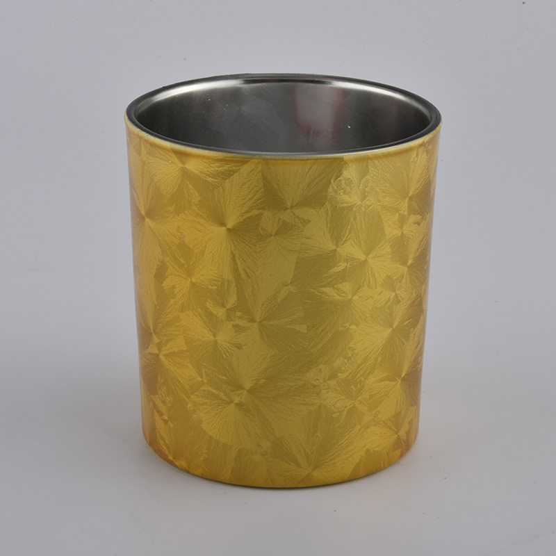 Pemegang lilin kaca logam emas 10pz