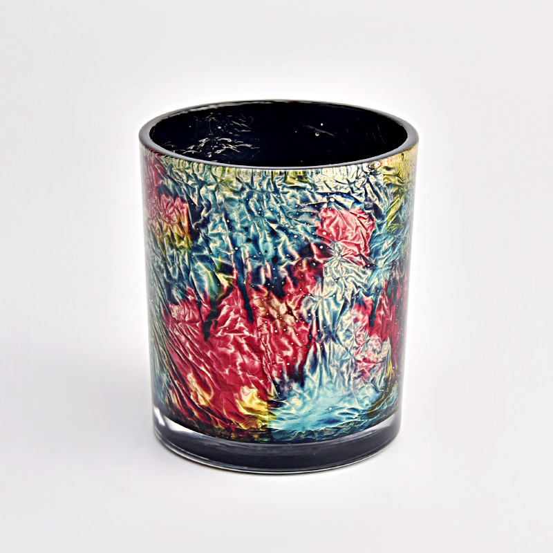 Vesselle di candele di vetro da 11 once con pittura colorata