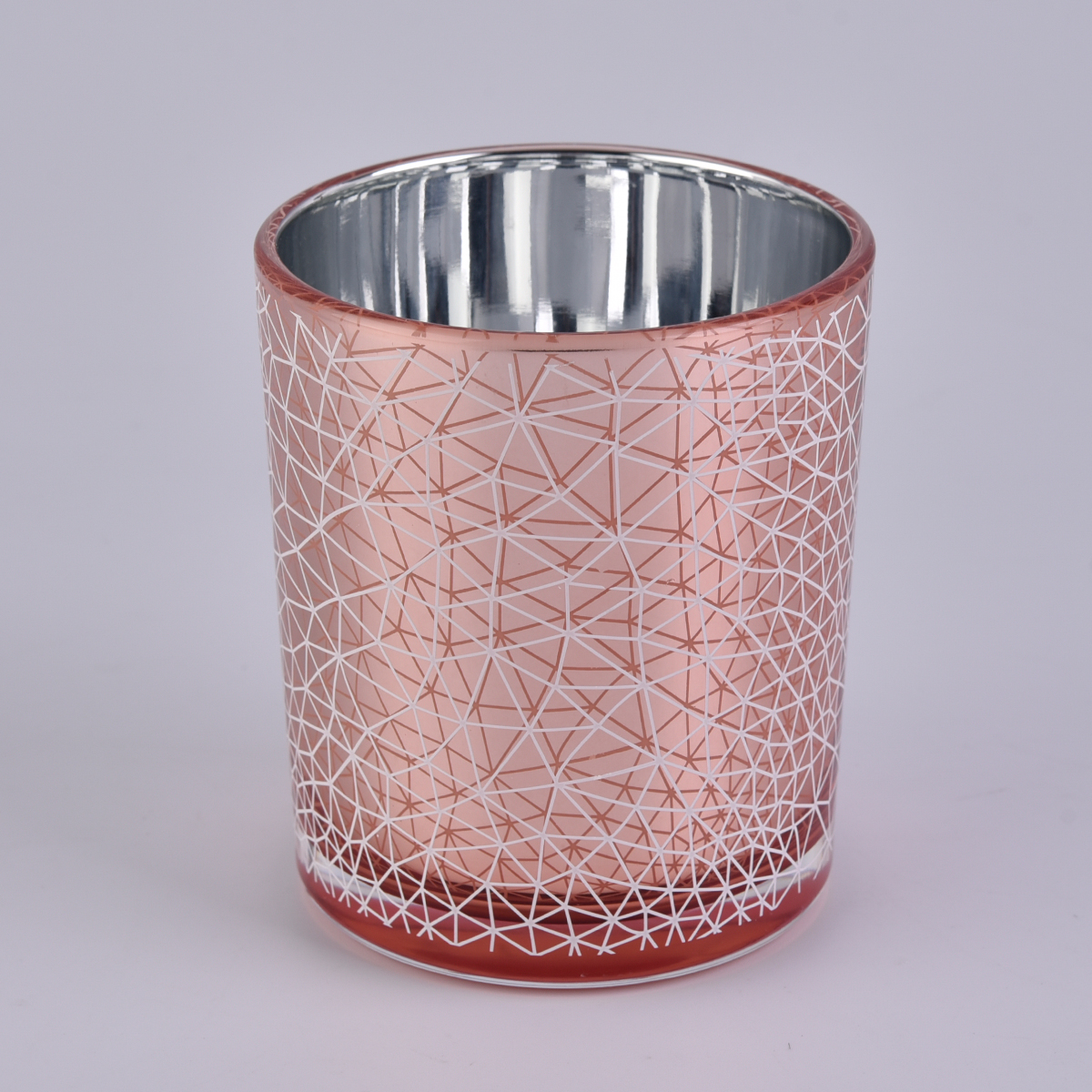 Candelabros de vidrio de oro rosa de 12 oz Piezas de decoración del hogar