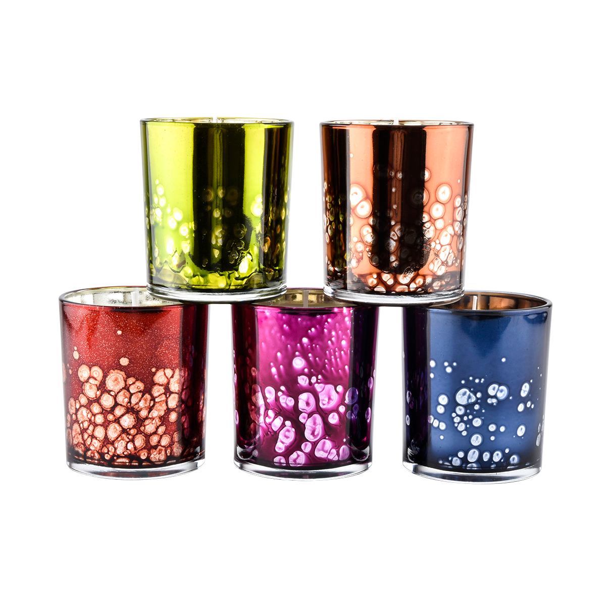 12oz colored glass candle holders wholesale spot pattern
