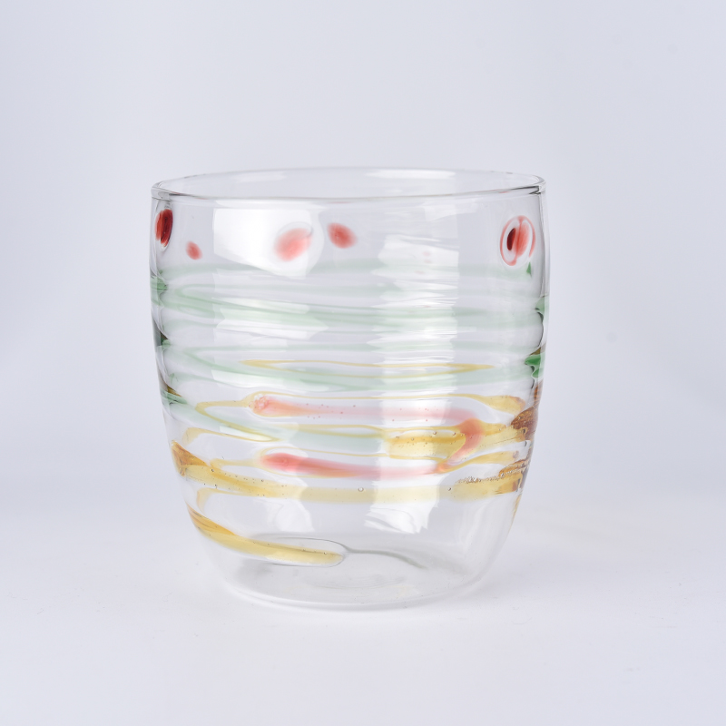 12oz colors mixed glass borosilicate cup